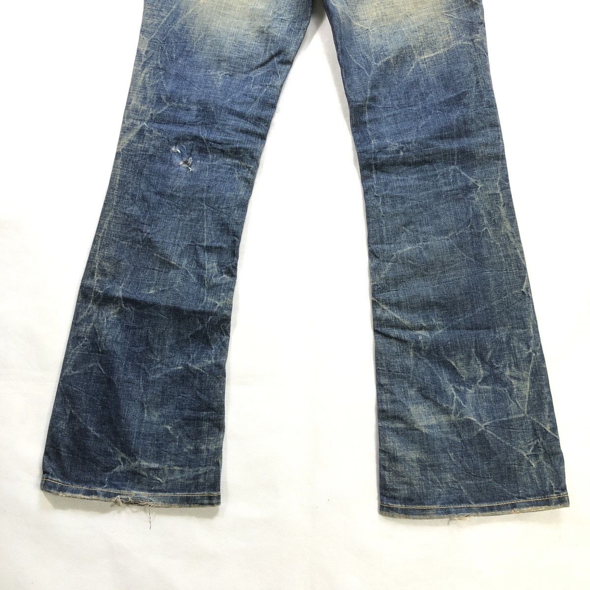 20471120 × Hysteric Glamour × Japanese Brand O PinBall Flare Distressed Denim Pant Size US 32 / EU 48 - 8 Thumbnail