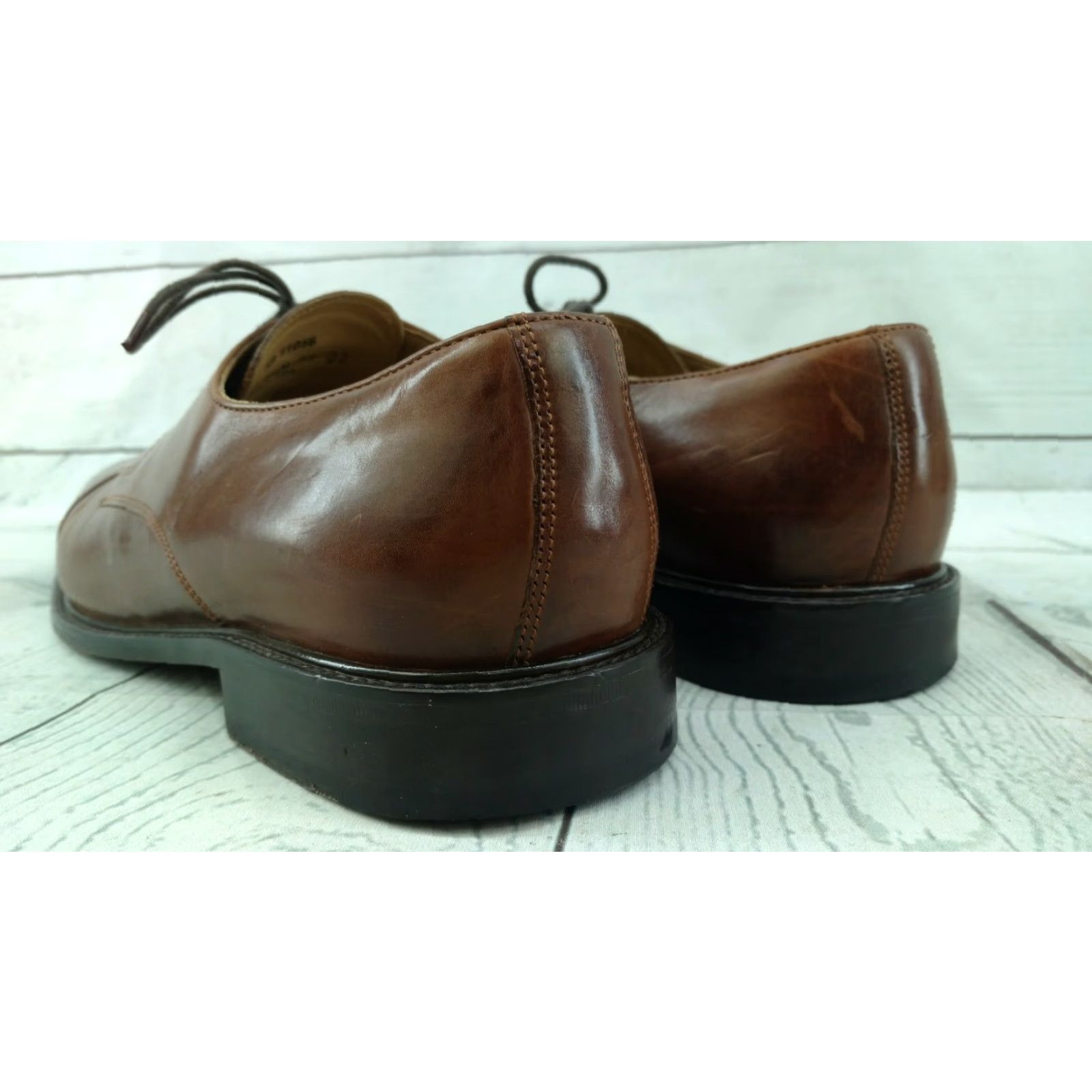 Johnston & Murphy Johnston & Murphy Men's Brown Leather Cap Toe Oxfords 9.5M Size ONE SIZE - 7 Thumbnail