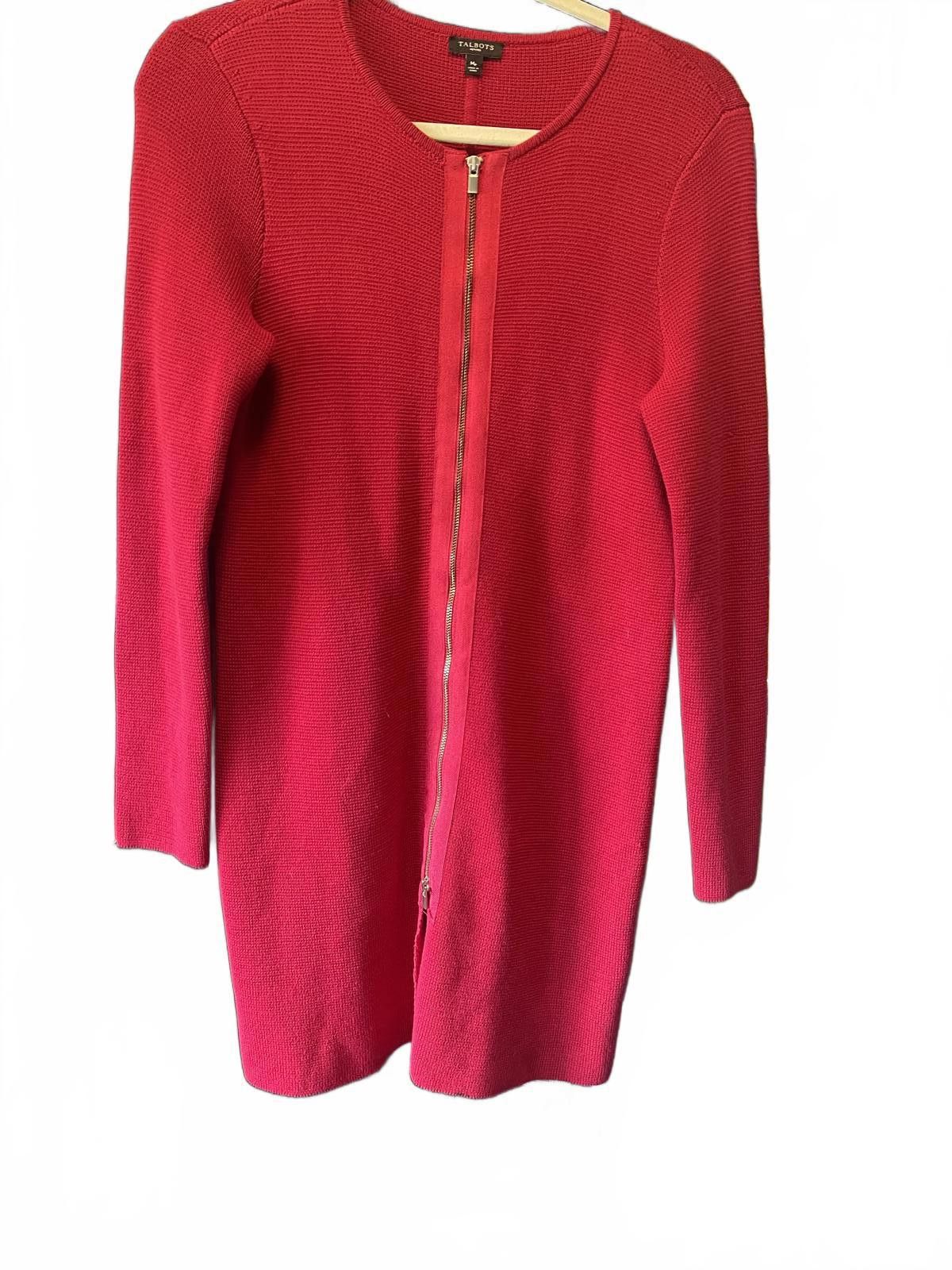 Designer Talbots red sweater coat Size M / US 6-8 / IT 42-44 - 1 Thumbnail