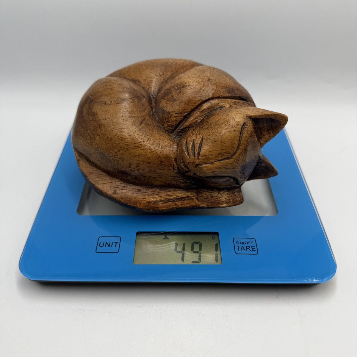 Vintage Vintage Hand Carved Wooden Sleeping Cat Figurine Rustic Size ONE SIZE - 7 Thumbnail