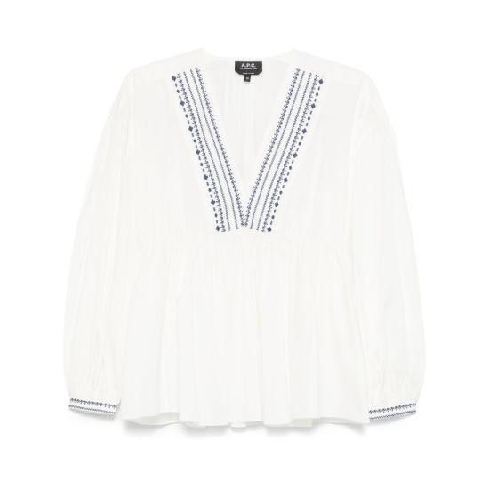 A.P.C. A.P.C. Women Blouses COHHH F13449 AAB WHITE Size XS / US 0-2 / IT 36-38 - 1 Thumbnail