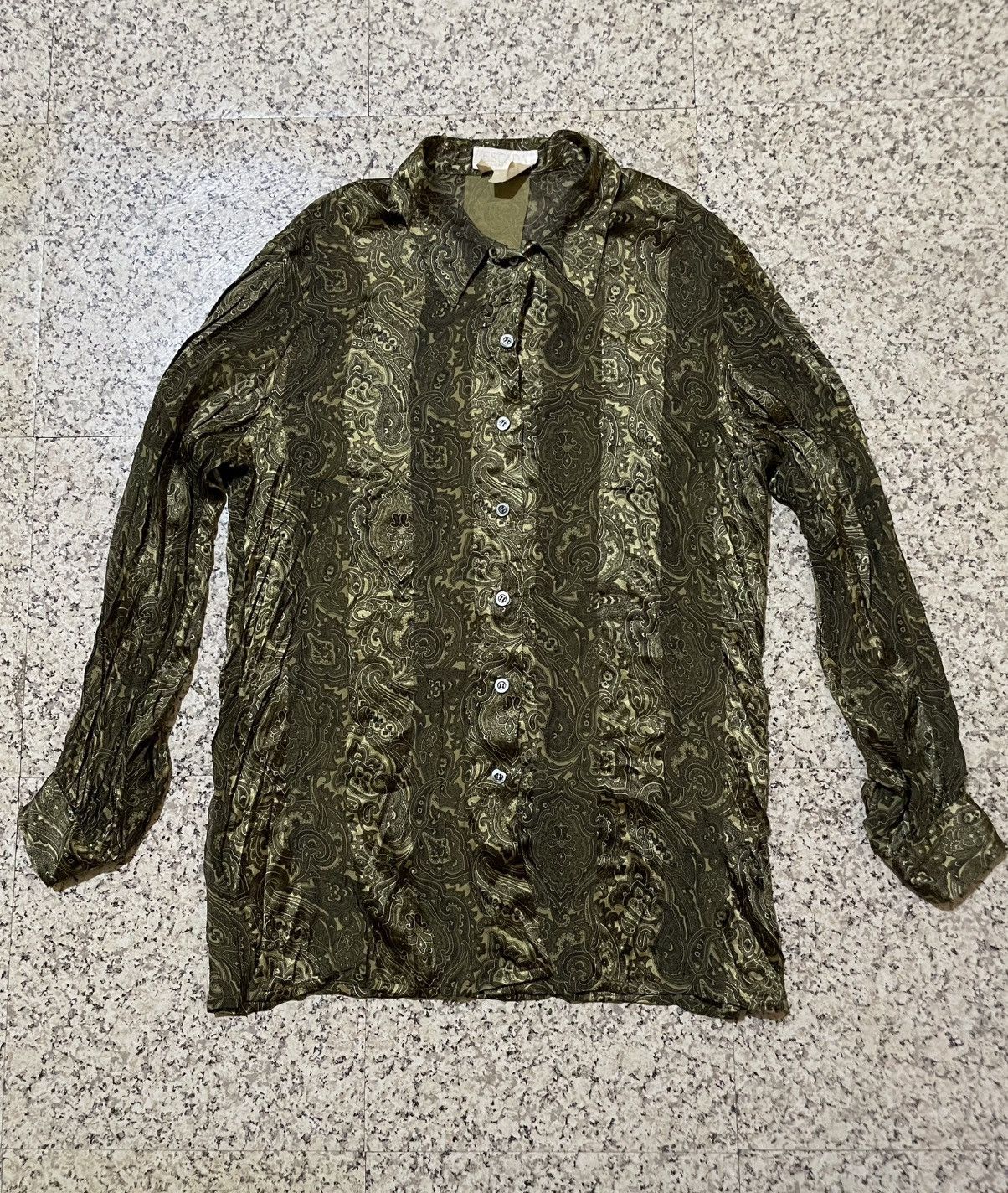 Escada Vintage 80s ESCADA by Margaretha Ley Silk Paisley Shirt Size L / US 10 / IT 46 - 1 Thumbnail