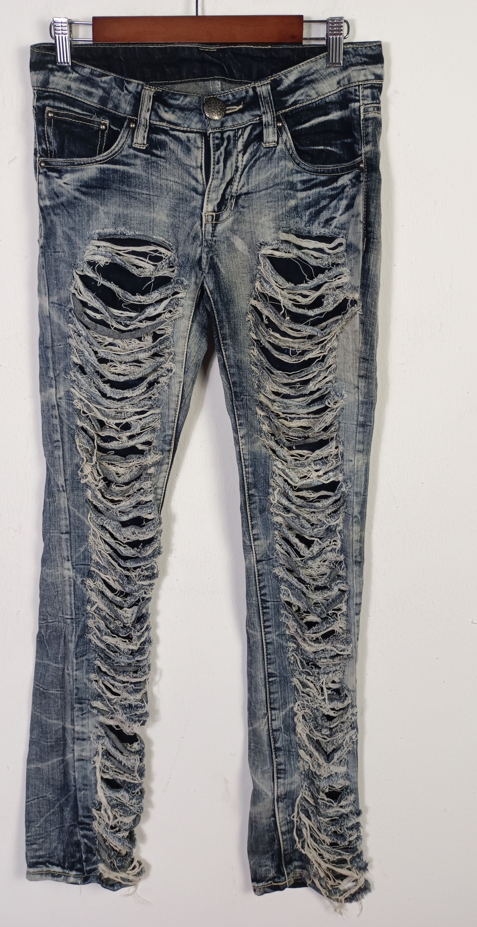 If Six Was Nine Grazie Distressed Denim Cutting Slim Fit Size US 30 / EU 46 - 4 Thumbnail