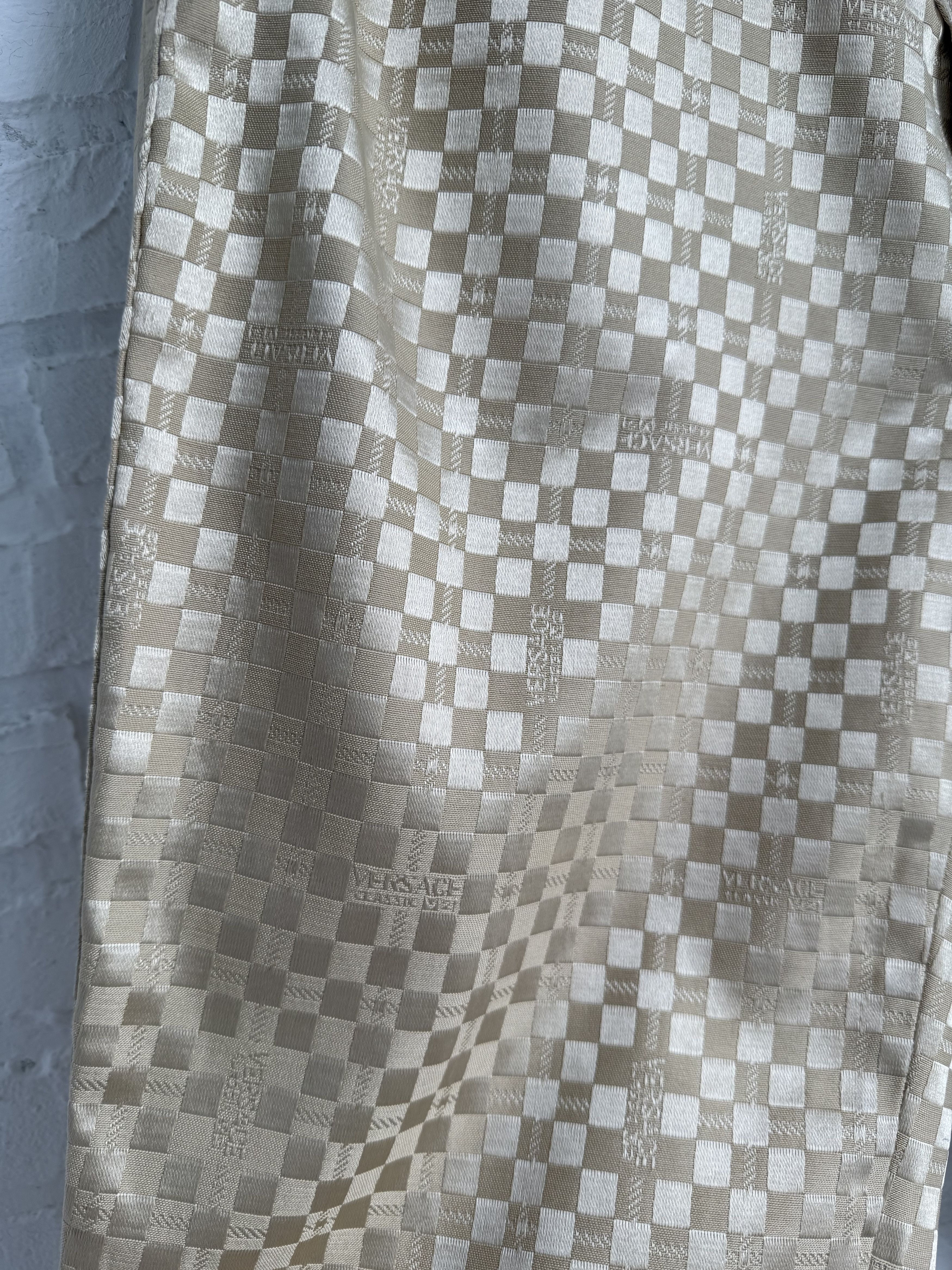 Versace Vintage Versace V2 Satin Checkerboard gold Pants Size US 32 / EU 48 - 5 Thumbnail