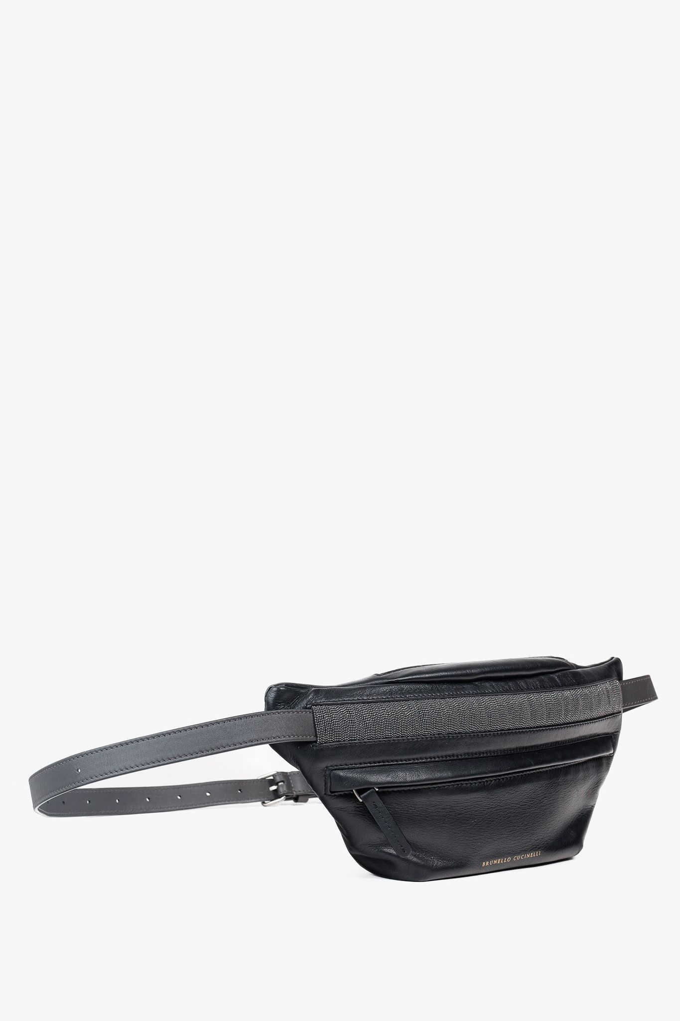 Brunello Cucinelli Brunello Cucinelli Black Leather Monili Crossbody Belt Bag Size ONE SIZE - 2 Thumbnail