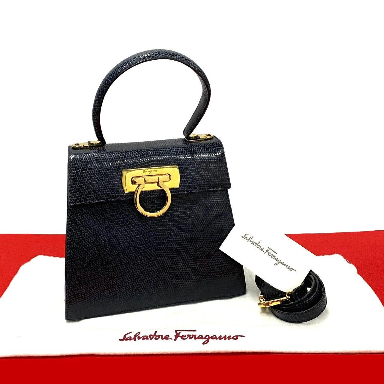 Salvatore Ferragamo Salvatore Ferragamo Shoulder Bag Blue Leather - Exotic Size ONE SIZE - 1 Thumbnail