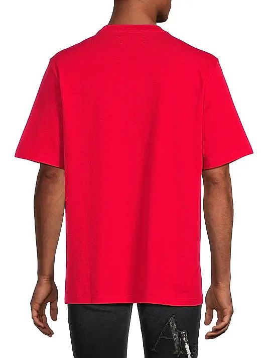 Amiri os11x0326 Staggered Logo Cotton T-Shirt in Red Size US M / EU 48-50 / 2 - 4 Thumbnail