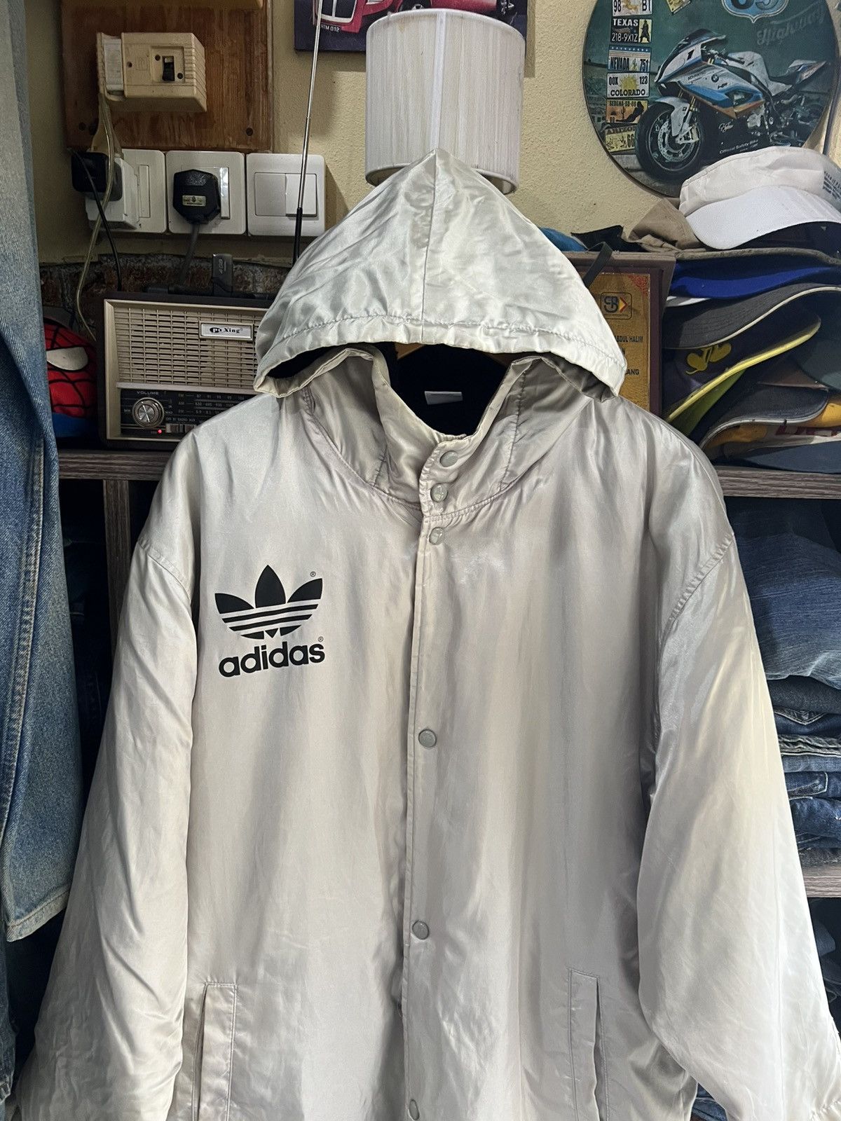 Adidas 🔥Vintage Adidas Descente Trefoil Coach Sherpa Jacket Size US L / EU 52-54 / 3 - 6 Thumbnail