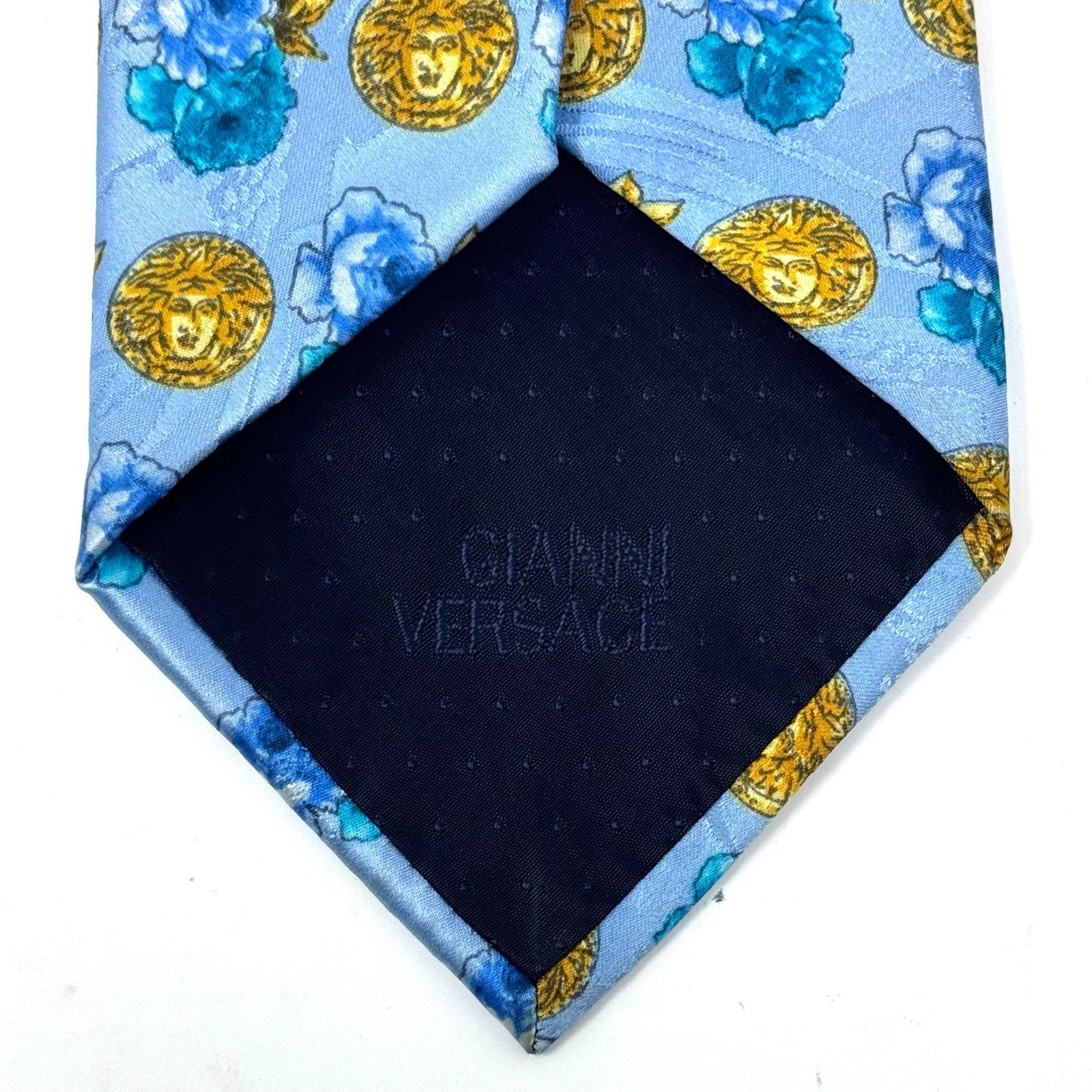 Versace Versace Sky Blue Medusa Tie Size ONE SIZE - 6 Thumbnail