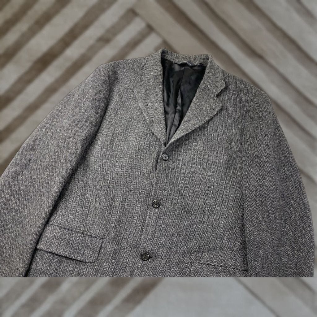Polo Ralph Lauren Polo Ralph Lauren Blazer Sport Coat Jacket Mens 41L Herringbone Gray Wool Nylon Three Button Long Coat Size US L / EU 52-54 / 3 - 1 Thumbnail