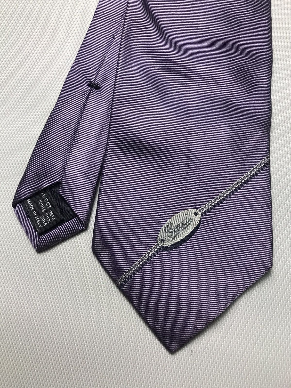 Gucci GUCCI Signature Logo Micro GGWEB Silk Tie purple Size ONE SIZE - 2 Thumbnail
