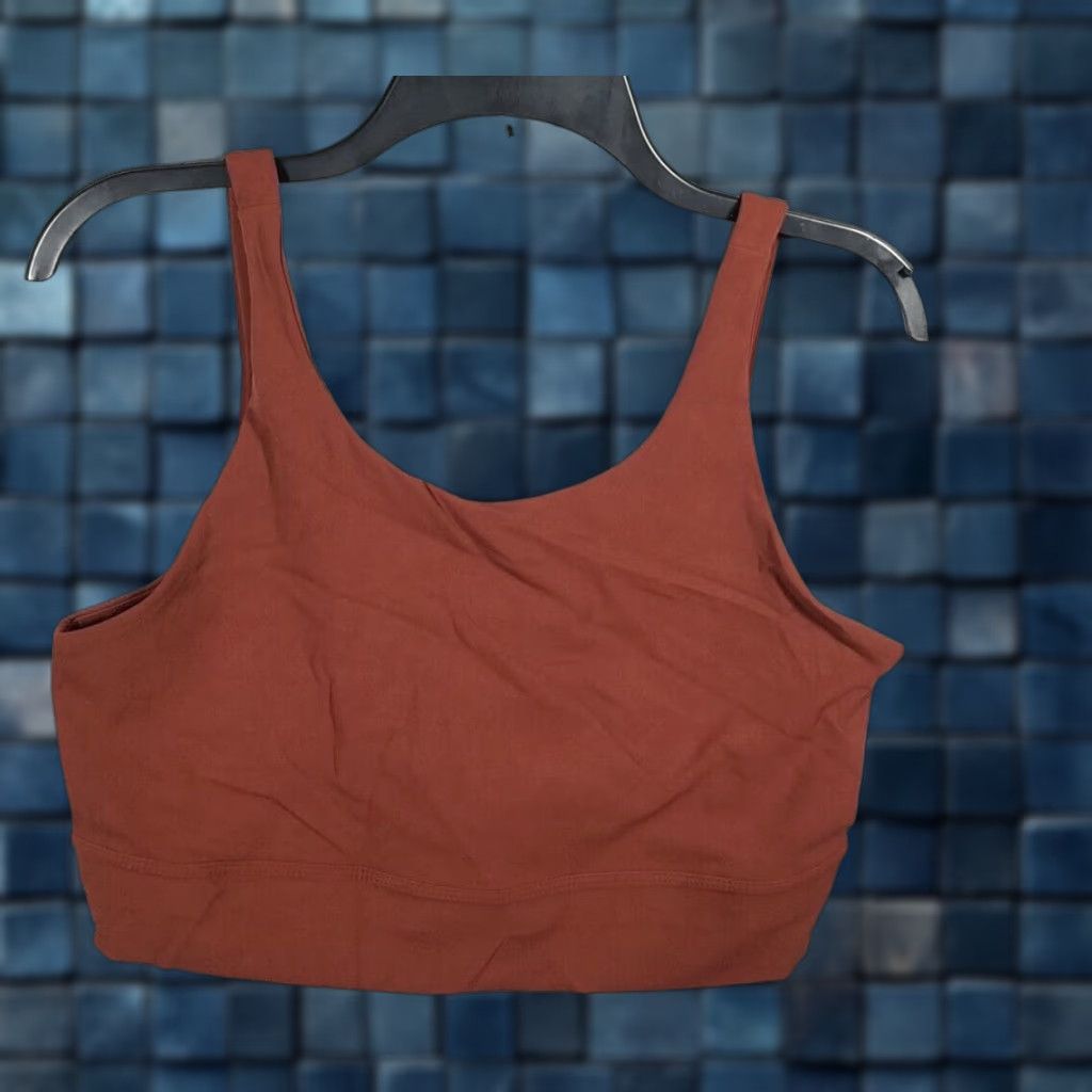 Nike Nike Women's Yoga Luxe Crop Tank Top Large Brown Activewear Cropped 2010s Women's Size L / US 10 / IT 46 - 1 Thumbnail