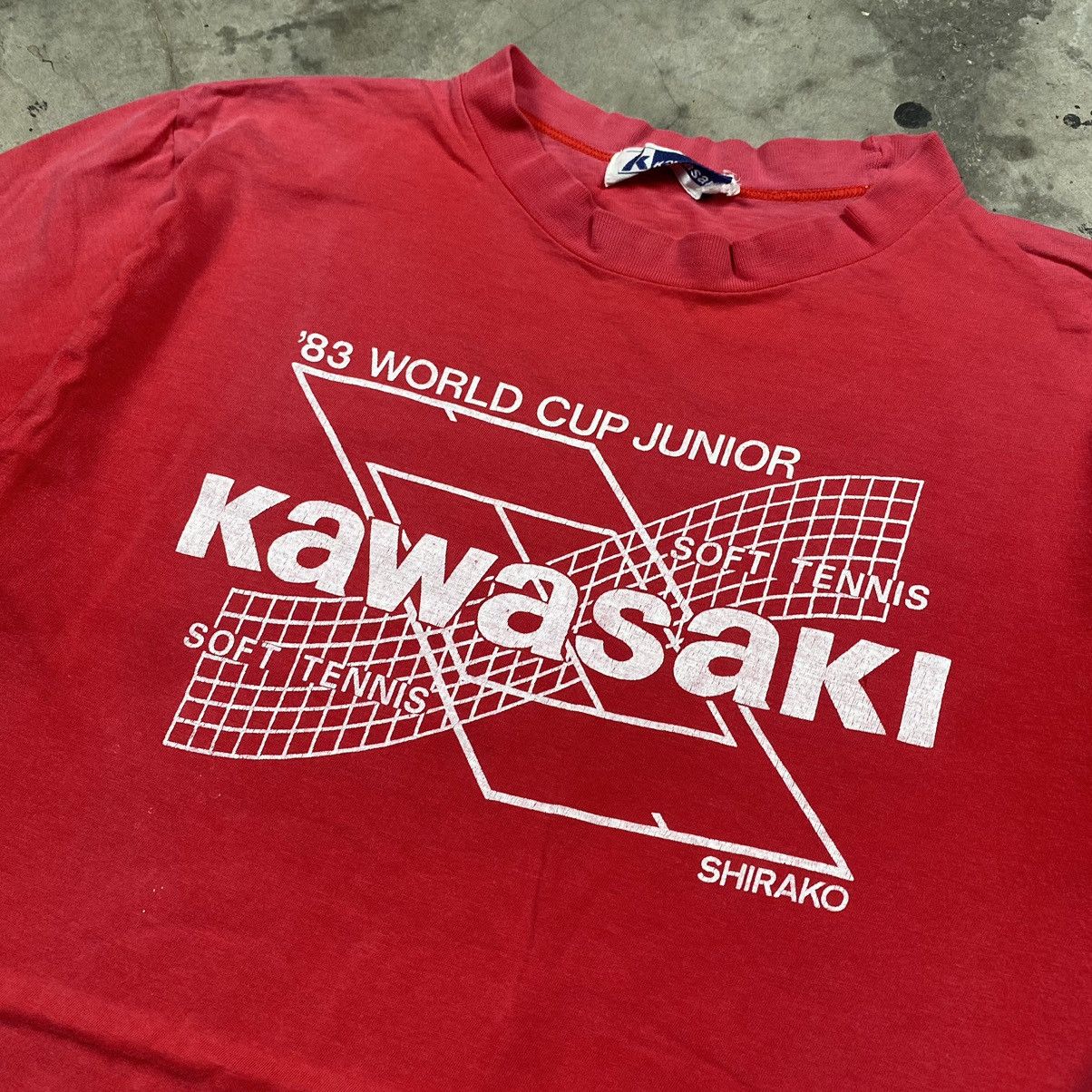 Japanese Brand × Vintage Grail 1983 Kawasaki Soft Tennis Shirako Tee Size US S / EU 44-46 / 1 - 2 Thumbnail