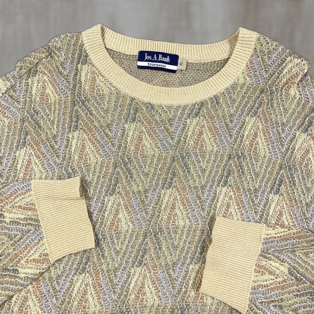 Jos. A. Bank Vintage Jos. A. Bank Geometric Crewneck Sweater Men XL Tan Beige Pullover Heavyweight 80s 90s Retro Hip Hop Style Cardigan? Size US XL / EU 56 / 4 - 1 Thumbnail