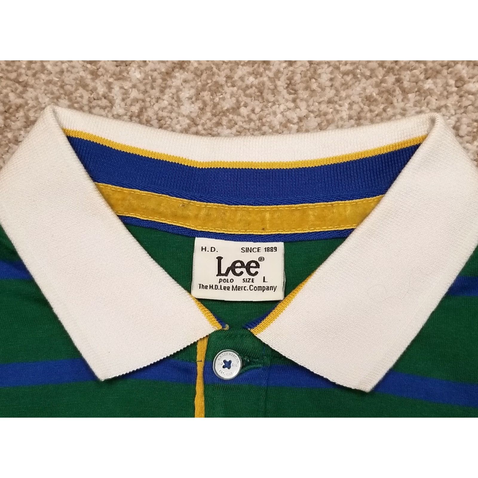 Lee Lee Polo Shirt Mens L Green 100% Cotton Short Sleeve Casual Polo Shirt Lee Size US L / EU 52-54 / 3 - 4 Thumbnail