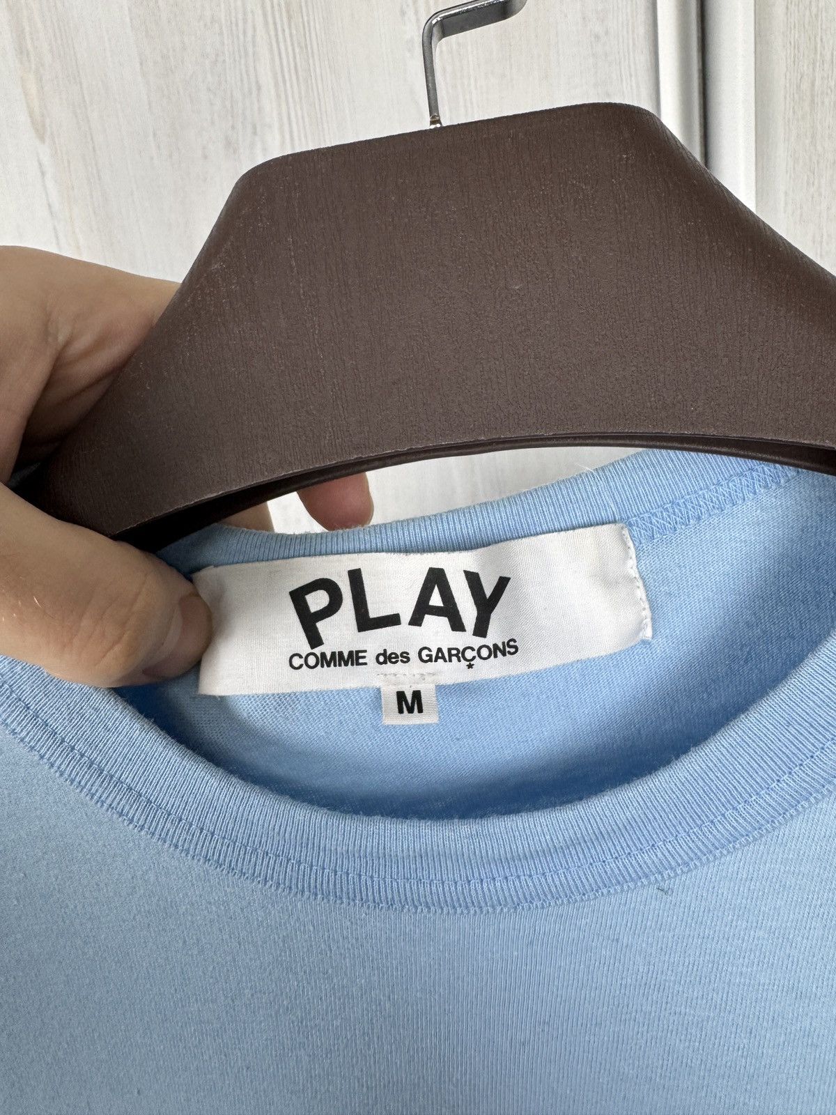 Comme des Garcons PLAY COMME des GARCONS PLAY Red Heart Blue Mens Cotton Tee Japan Size US M / EU 48-50 / 2 - 7 Thumbnail