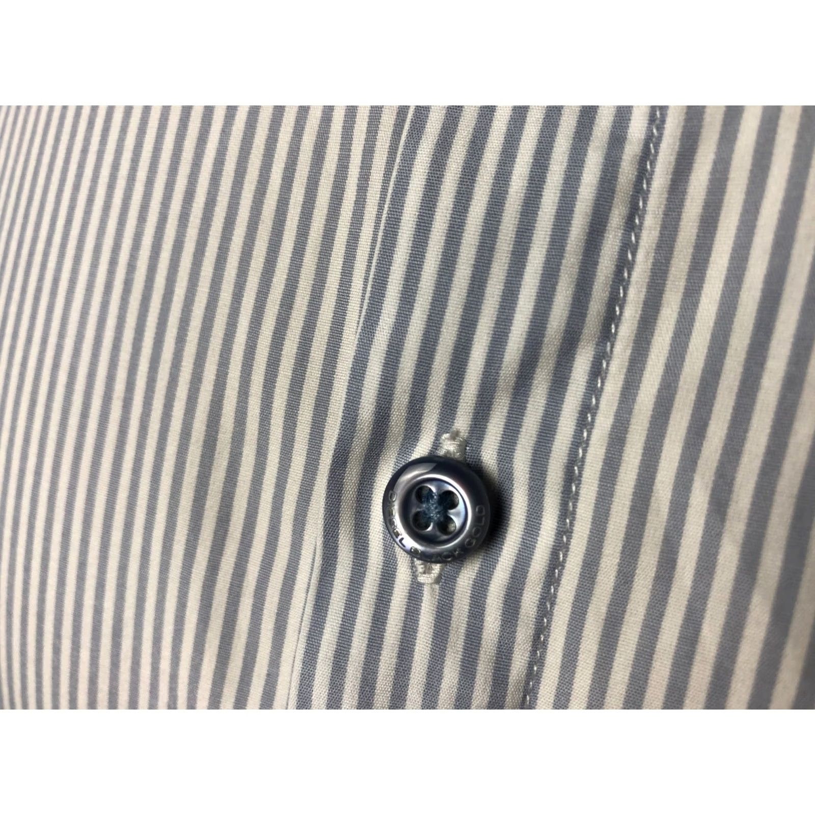 Diesel Diesel Men's Shirt XL White Cotton Striped Slim Fit Button-Up Size US XL / EU 56 / 4 - 7 Thumbnail