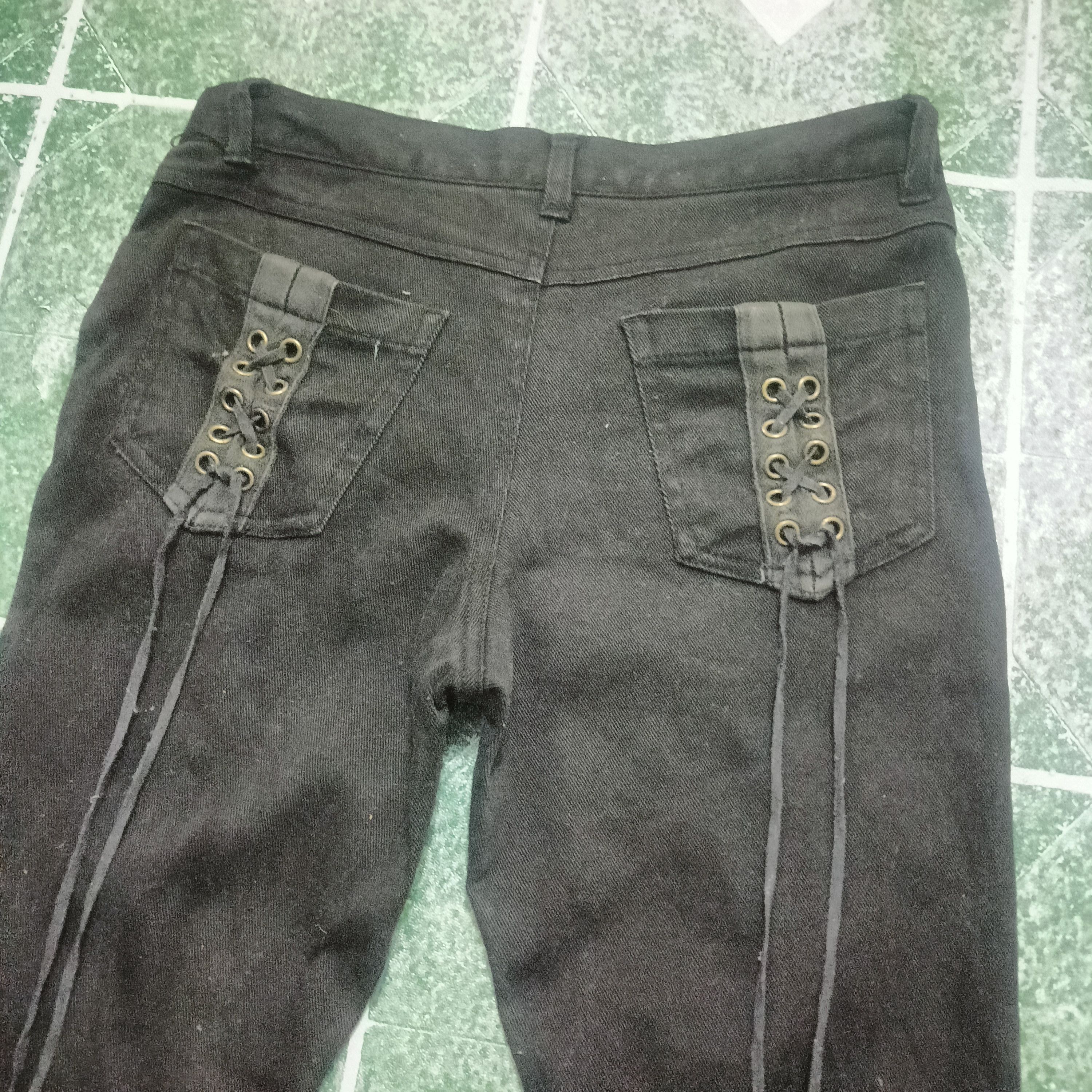 If Six Was Nine Rare!!! 90's Sky Bomber Lace up Stretch bootcut Black jeans Size 27" / US 4 / IT 40 - 13 Thumbnail