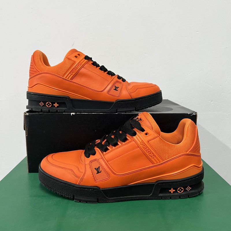 Louis Vuitton Louis Vuitton Trainer Low Top Sneakers in Orange -2508 Size US 9.5 / EU 42-43 - 7 Thumbnail