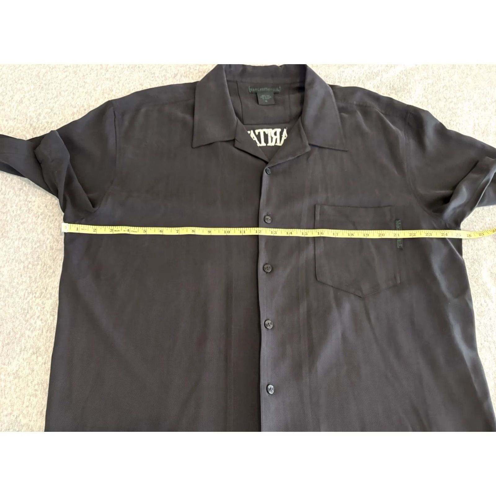 Vintage Margaritaville Silk Embroidered Button-Up Shirt Black Mens XL Shirt, Beach, Silk, Embroidered, Button-Up, Short Sleeve, Men XS? Size US XL / EU 56 / 4 - 6 Thumbnail