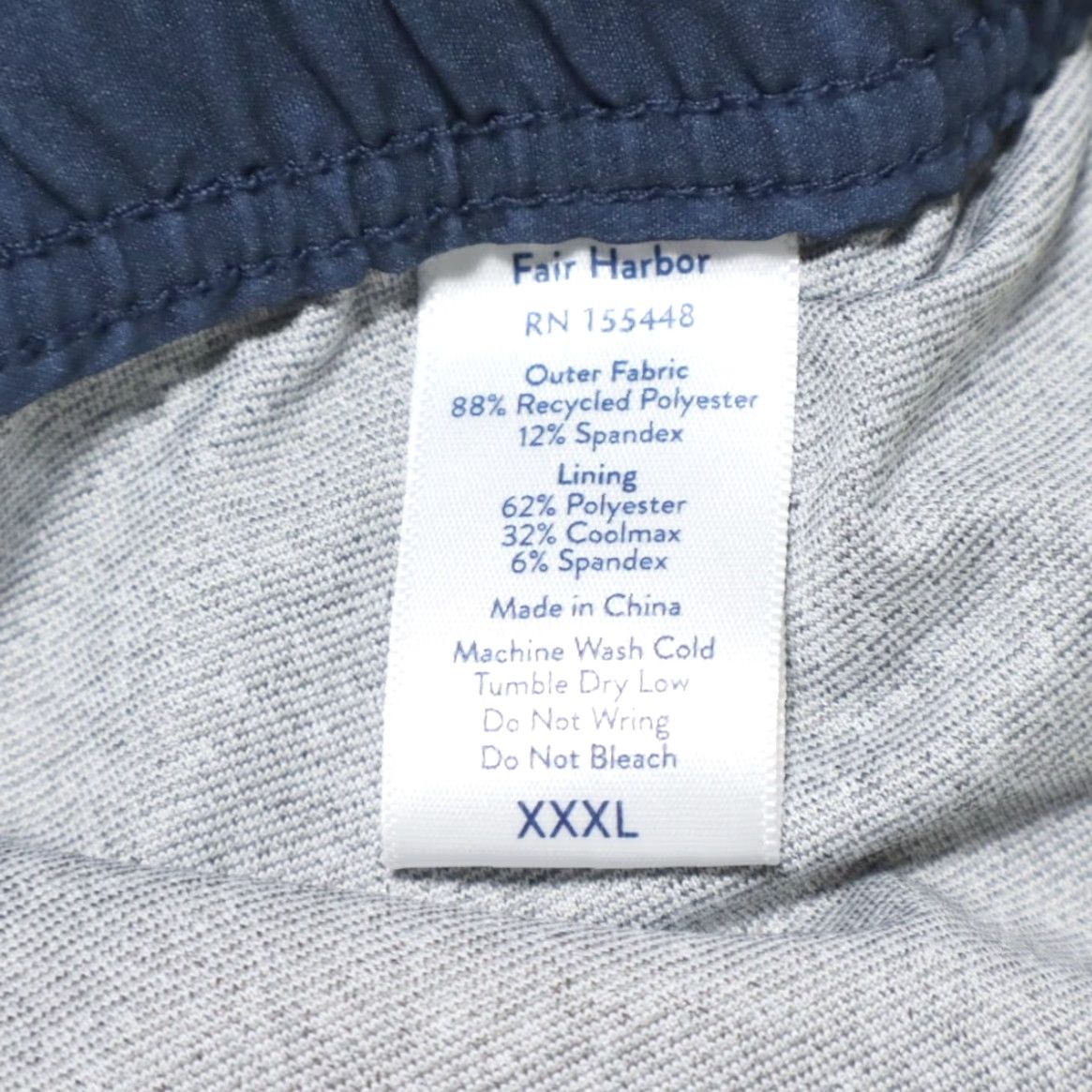 Vintage Fair Harbor Blue Men's 3XL Mastos Anchor Trunk Short Swimming Shorts - High Stretch Polyester Microfiber Regular Fit II N/A Size US 39 - 5 Thumbnail