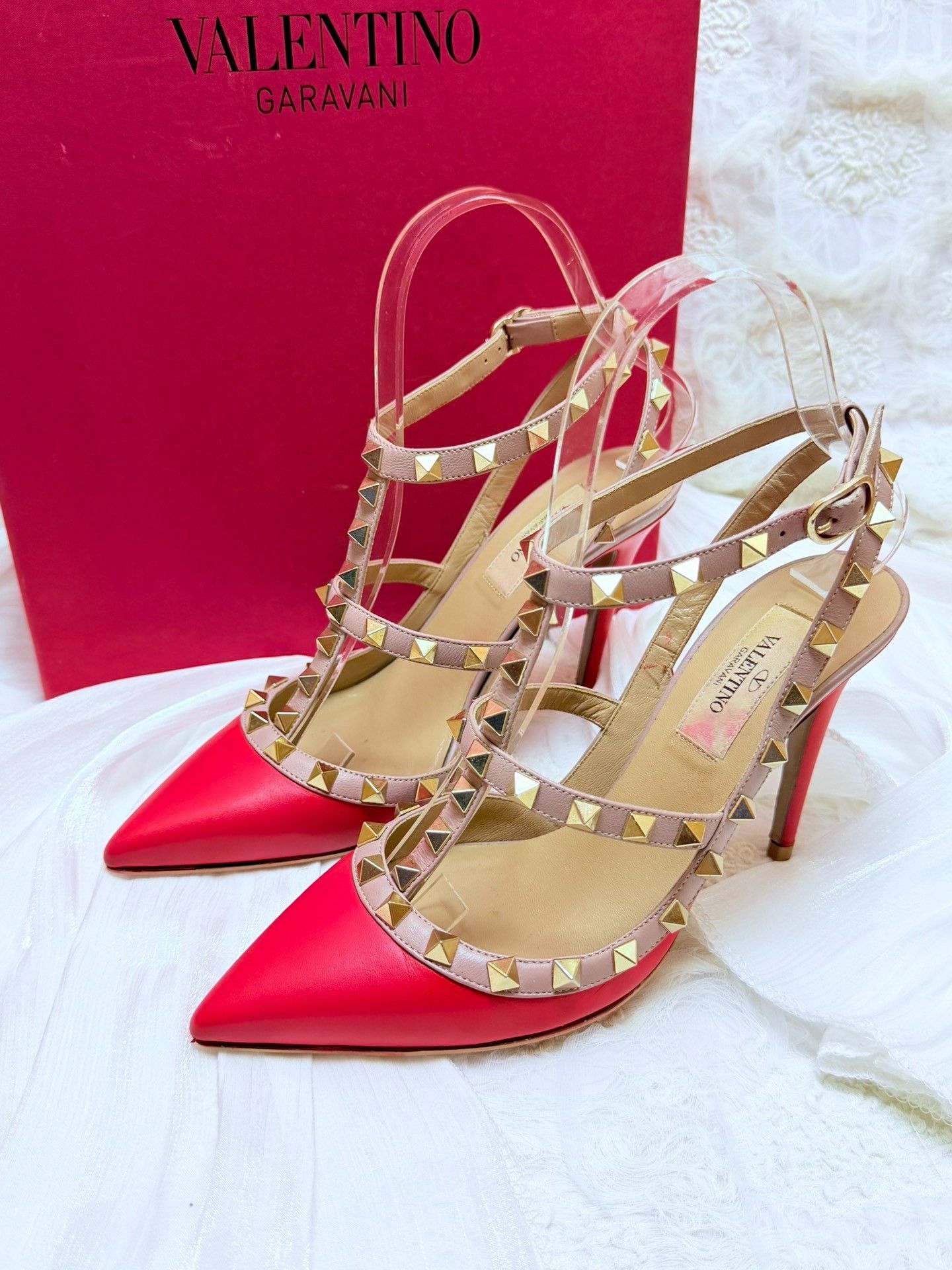 Valentino Valentino Leather Red Sandals us_5-5 Women Size US 5.5 / IT 35.5 - 1 Thumbnail