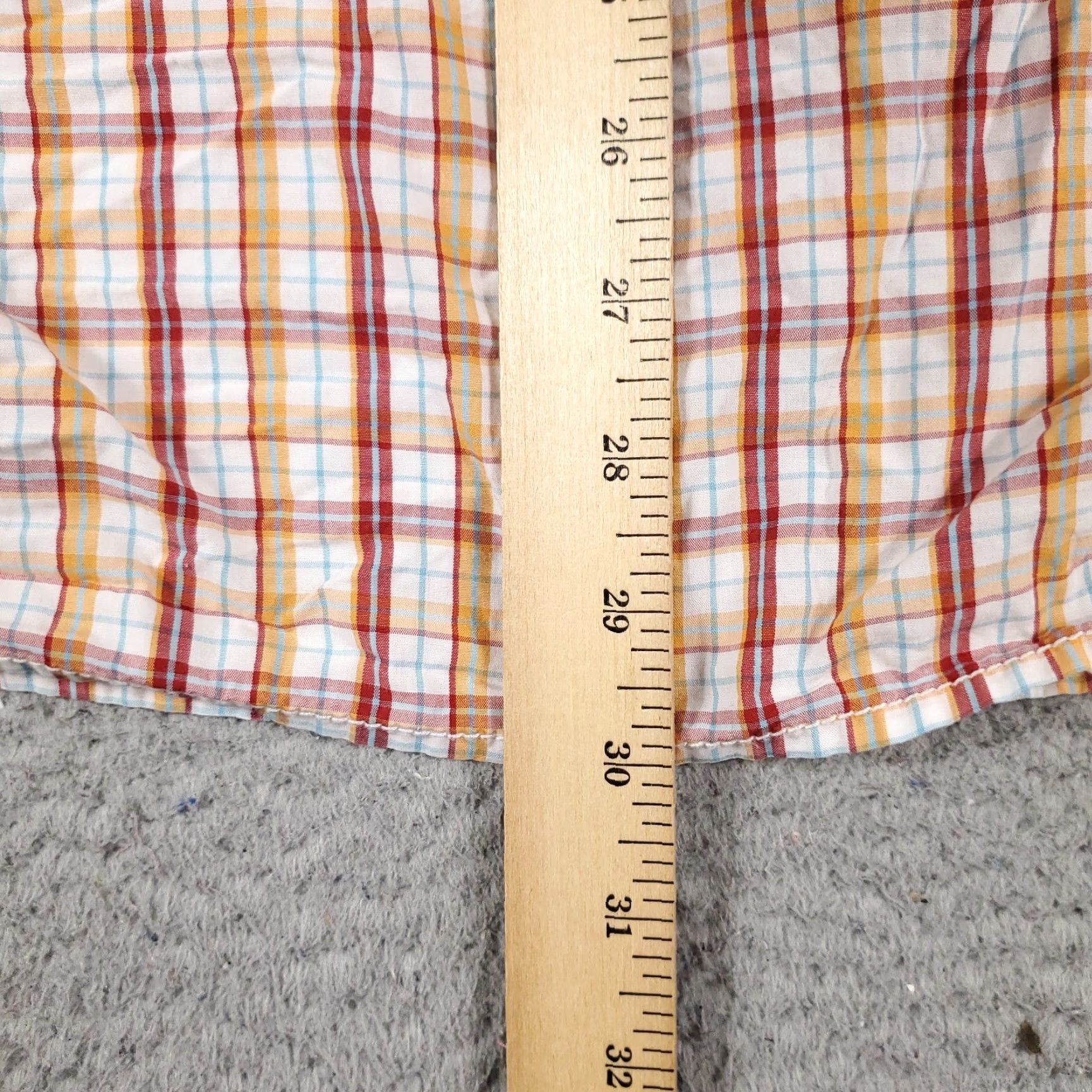 Tommy Hilfiger Tommy Hilfiger Shirt Mens Small Orange Red Plaid Casual Button Up Short Sleeve Size US S / EU 44-46 / 1 - 4 Thumbnail