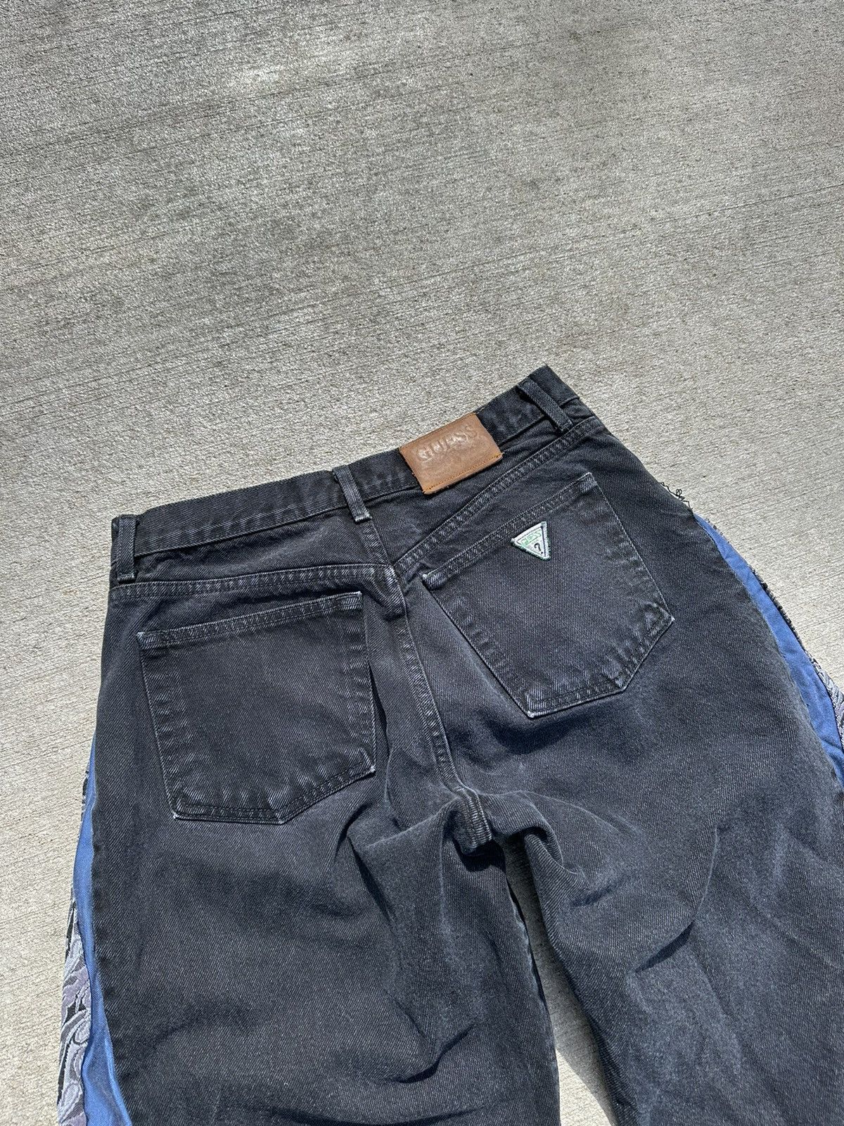 Guess × Vintage Guess 90s Custom Black Denim High Rise Jeans Made in USA Size 32" / US 10 / IT 46 - 8 Thumbnail