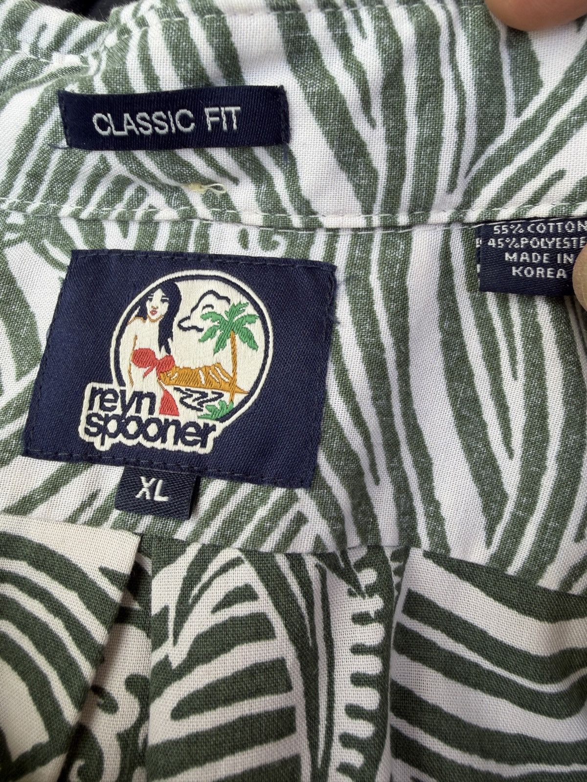 Reyn Spooner Reyn Spooner Classic Fit Green/White Full Button Men's XL Size US XL / EU 56 / 4 - 4 Thumbnail