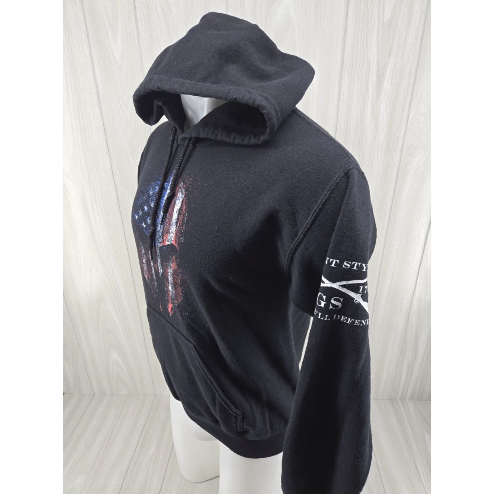 Vintage Grunt Style American Spartan Pullover Hoodie Black Size S Mens Hooded Pockets Graphic Print USA Size US S / EU 44-46 / 1 - 4 Thumbnail
