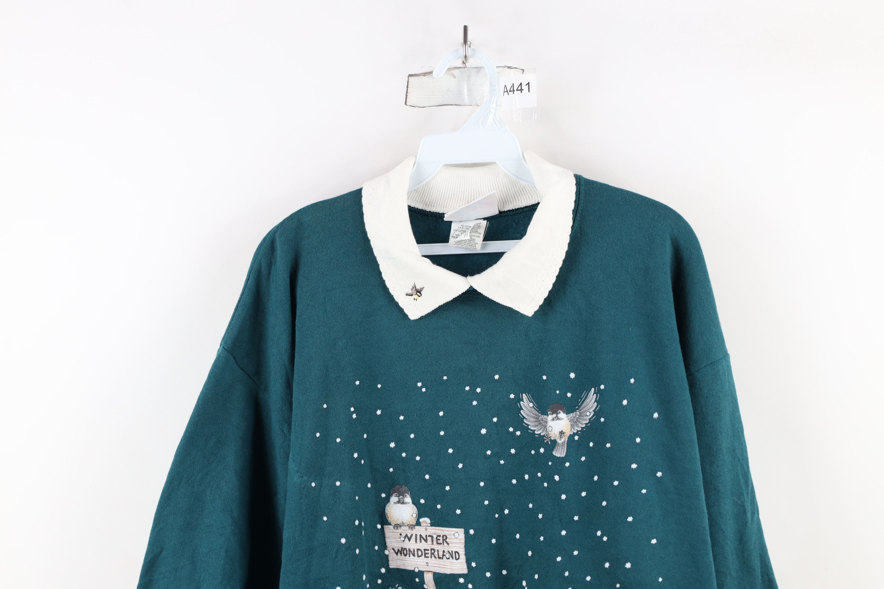 Vintage Vintage 90s Streetwear Wonderland Collared Sweatshirt USA Size L / US 10 / IT 46 - 2 Thumbnail