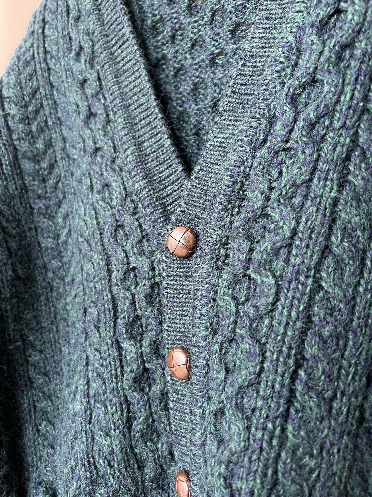 Vintage Traditional Irish Knit Wool Cardigan Womens Size M/L Sweater Size L / US 10 / IT 46 - 8 Thumbnail