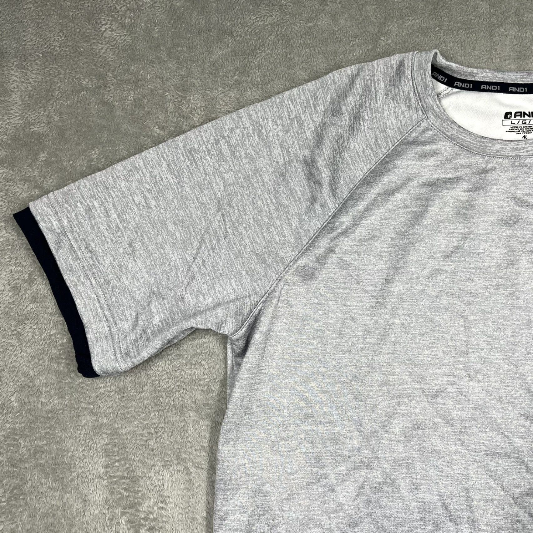 Vintage AND1 Legendary Basketball Mens T-Shirt XL Light Gray Navy Blue Short Sleeve Size US XL / EU 56 / 4 - 3 Thumbnail