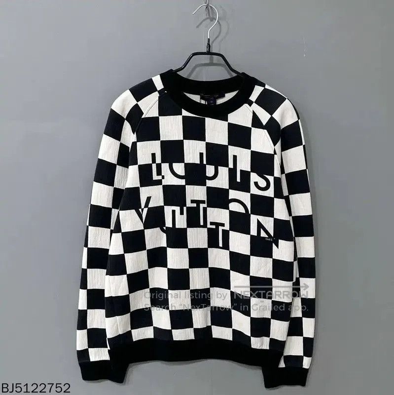 Louis Vuitton Louis Vuitton Black and White Checkered Sweatshirt . Size M / US 6-8 / IT 42-44 - 2 Thumbnail