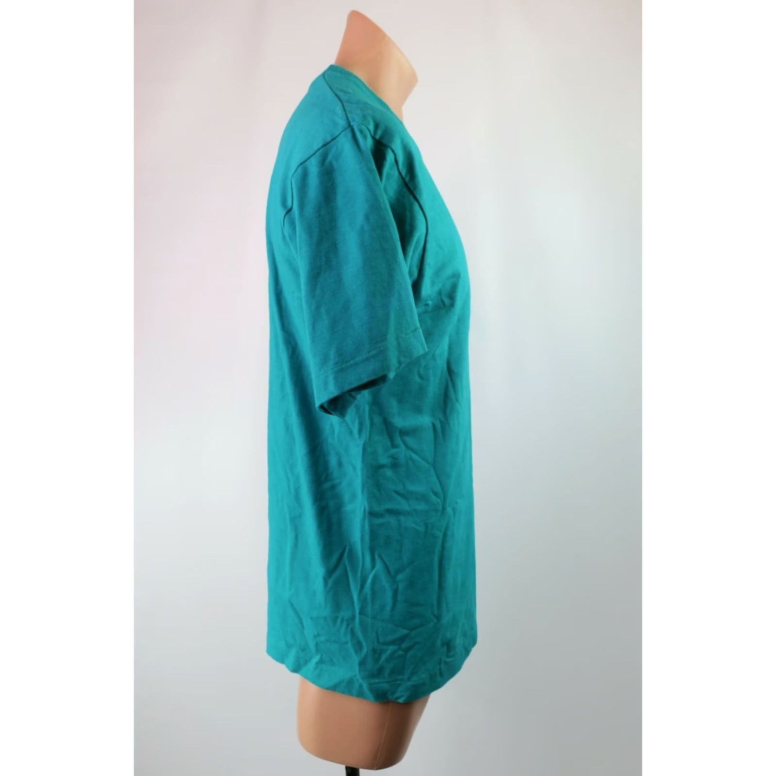 Fruit Of The Loom VINTAGE Fruit of the Loom T-shirt Adult L Teal 90s 80s USA Made Grunge Size US L / EU 52-54 / 3 - 5 Thumbnail