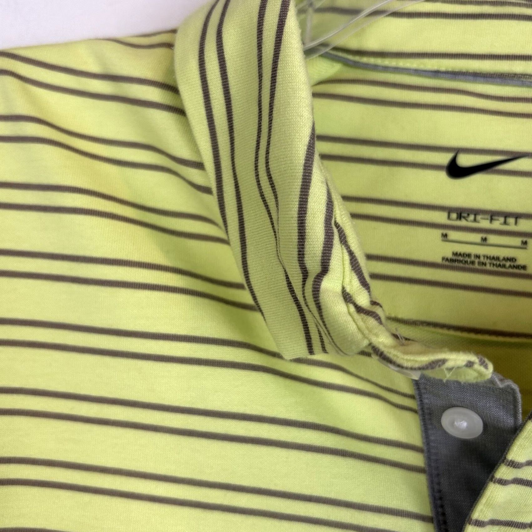 Nike Nike Polo Shirt Mens M Dri Fit Stripe Green Cotton Blend Golf Preppy Size US M / EU 48-50 / 2 - 5 Thumbnail