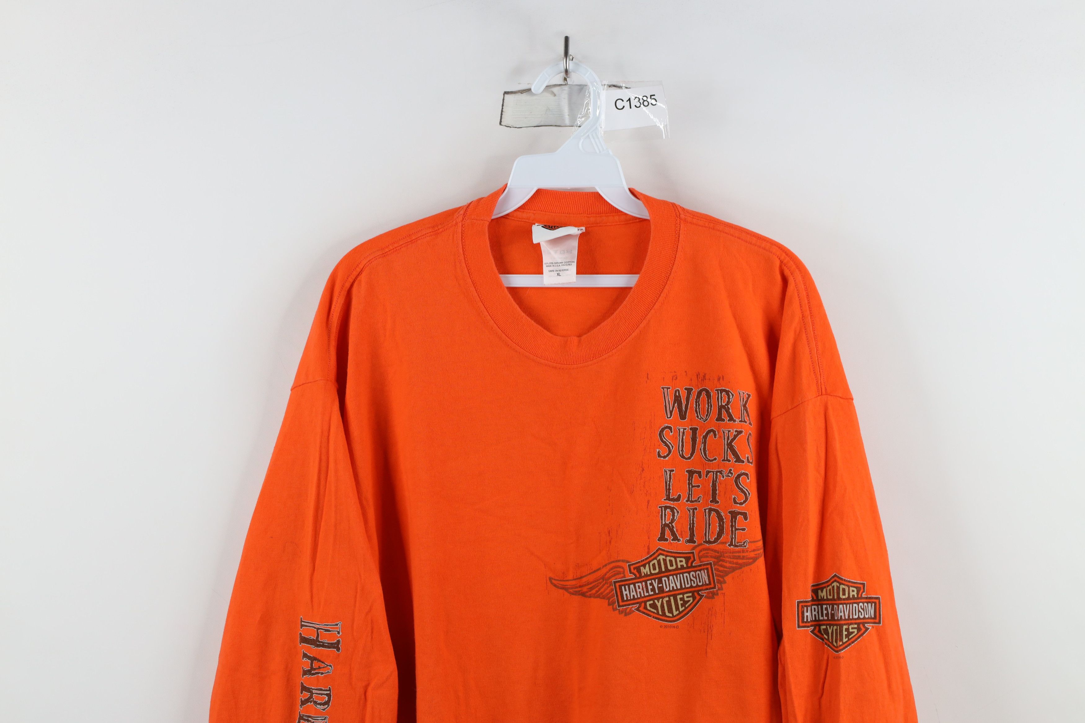 Harley Davidson × Vintage Vintage Y2K Harley Davidson New York Long Sleeve T-Shirt USA Size US XL / EU 56 / 4 - 2 Thumbnail