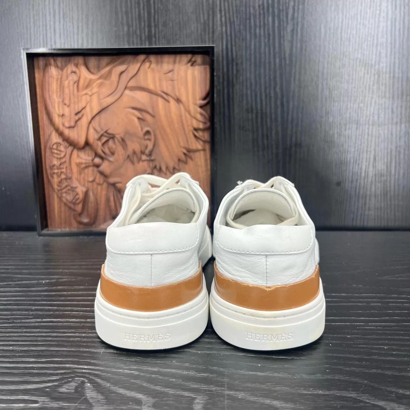 Hermes HERMES Deep white and brown sneakers size 37 Size US 6.5 / IT 36.5 - 5 Thumbnail