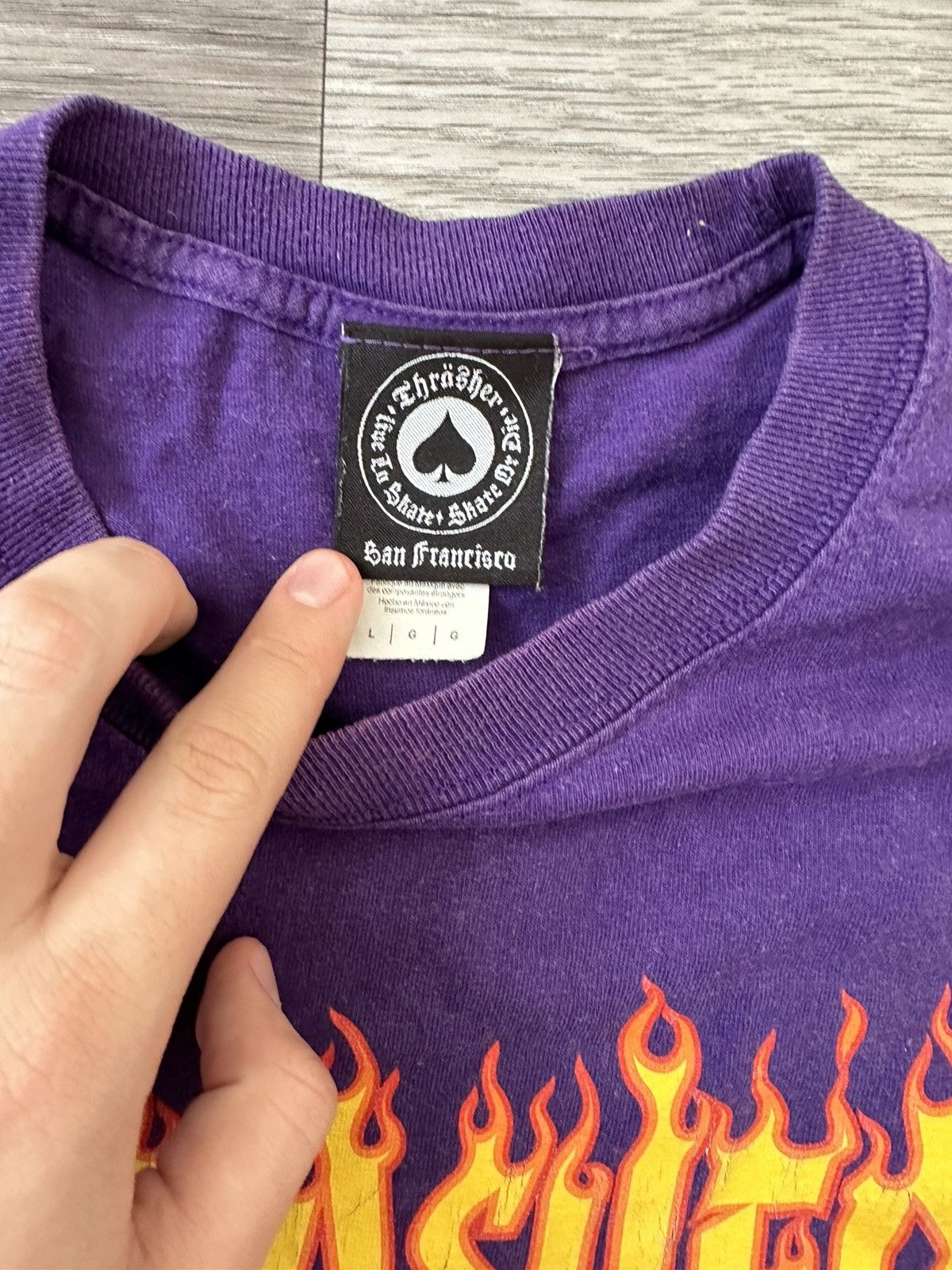 Thrasher PURPLE THRASHER DISTRESSED SHORT SLEEVE T SHIRT SK8 Size US L / EU 52-54 / 3 - 5 Thumbnail