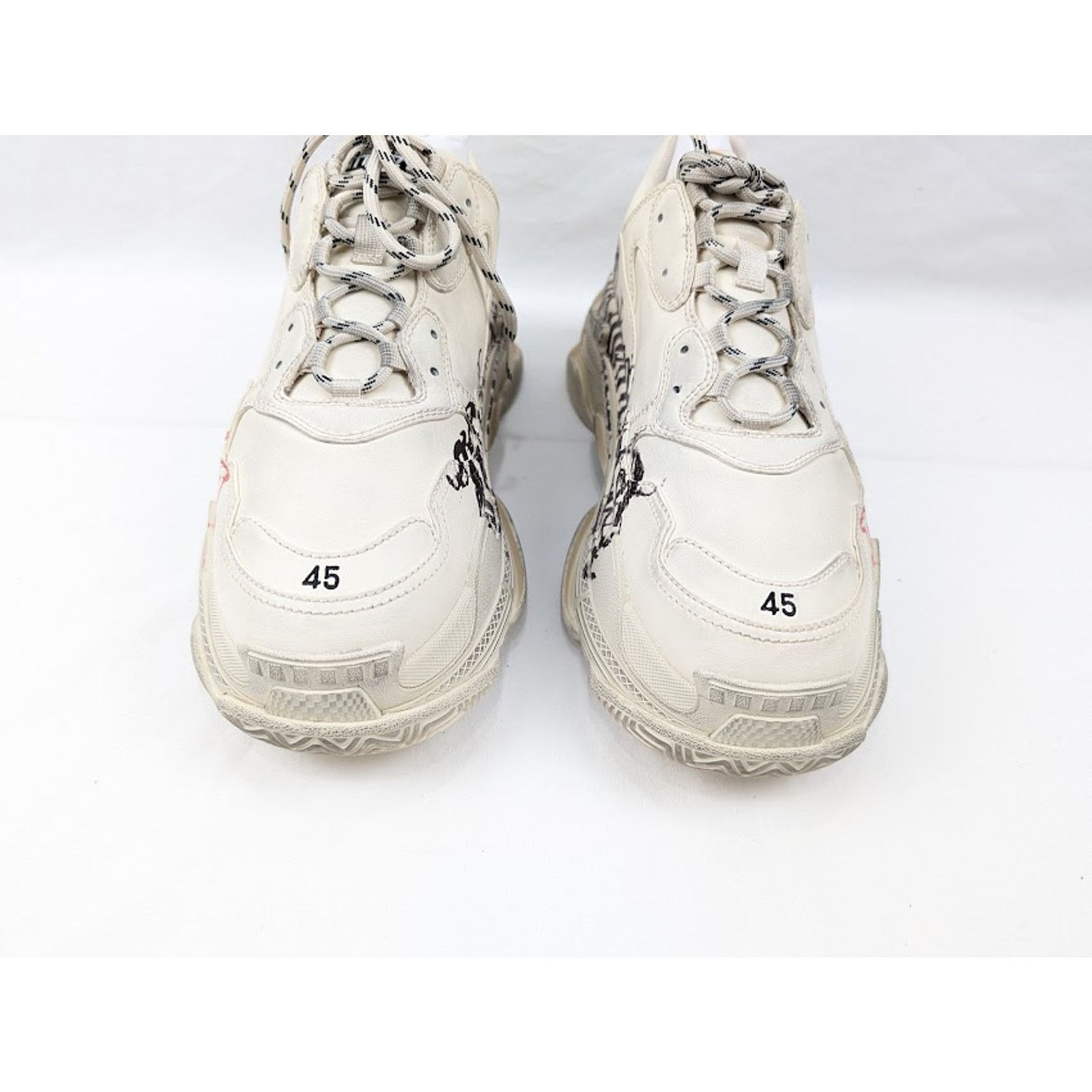 Balenciaga o1rshd1 Q:2 / Triple S Low-Top Sneakers in White/Red/Black Size US 10 / EU 43 - 16 Thumbnail