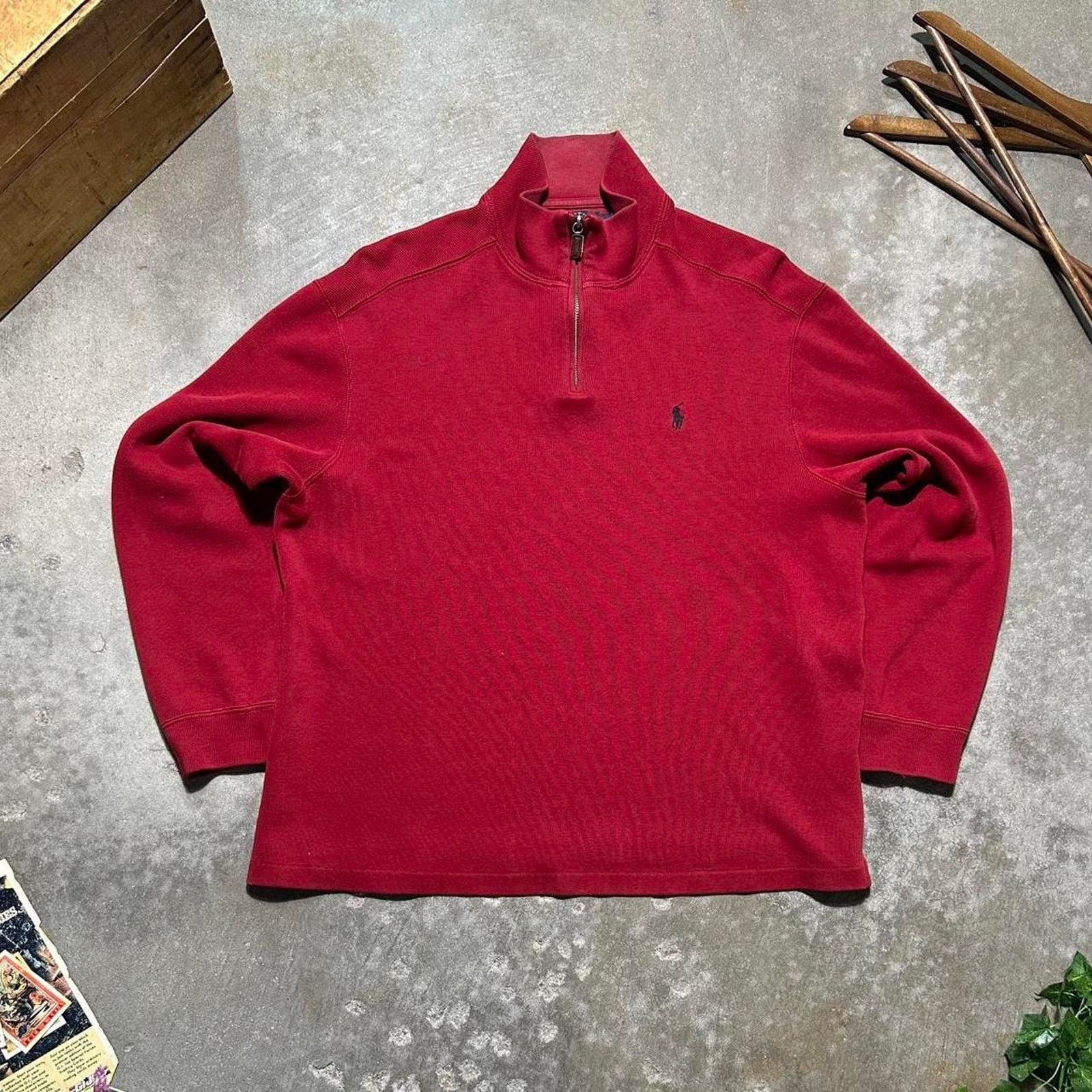 Polo Ralph Lauren Vintage Polo Ralph Lauren Quarter Zip Sweatshirt Sweater Size US L / EU 52-54 / 3 - 1 Thumbnail