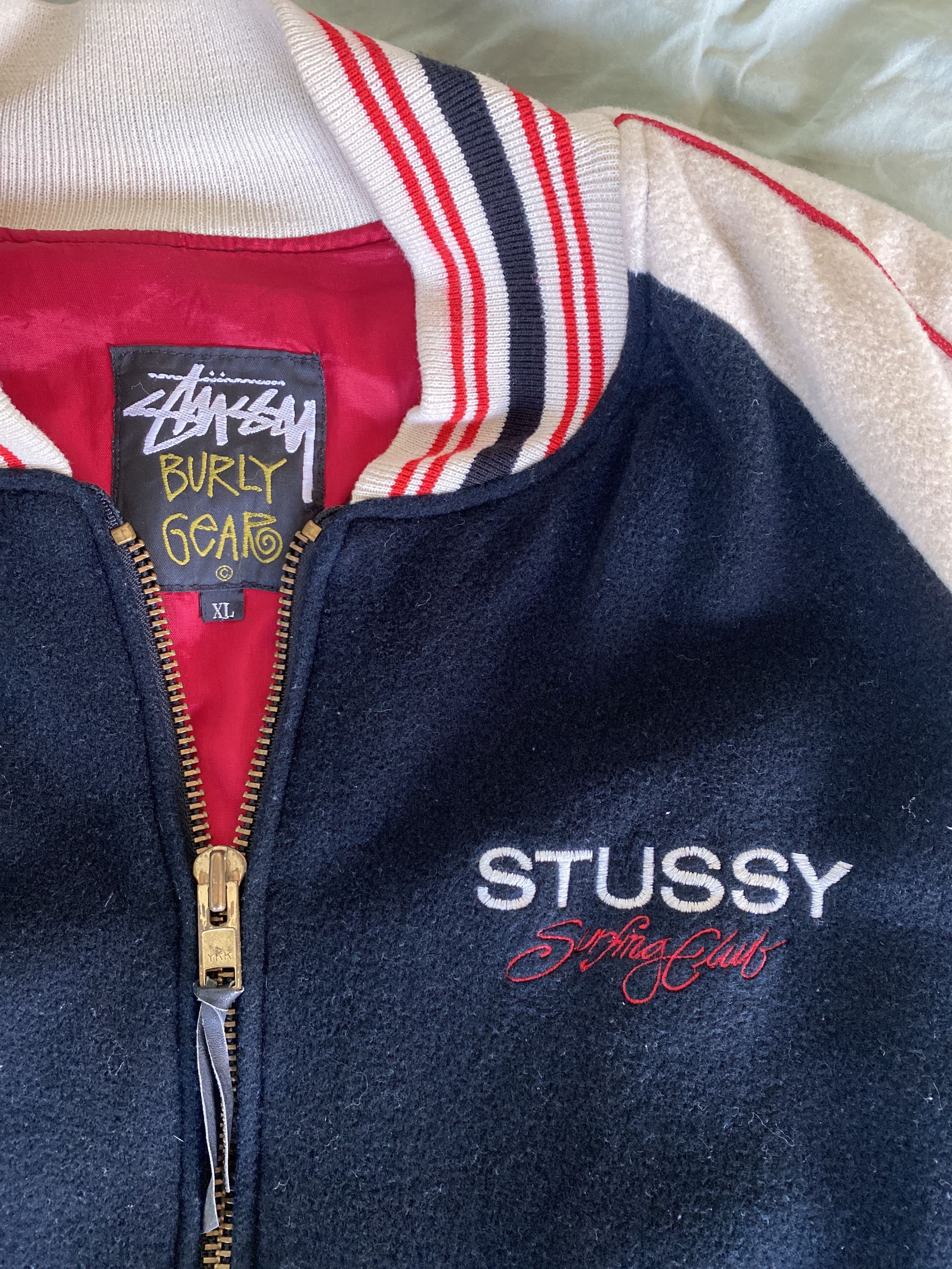 Stussy Vintage 1991 Wool Varsity Surfing Club Stussy Jacket Size US XL / EU 56 / 4 - 2 Thumbnail