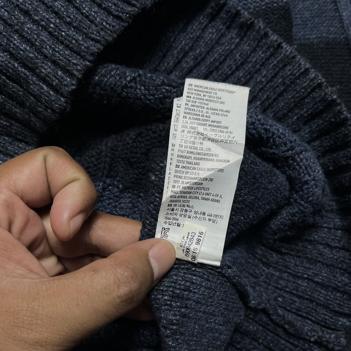 American Eagle Outfitters × Vintage Vintage Knit Sweater American Eagle Outfits Stripe Navy Size US S / EU 44-46 / 1 - 5 Thumbnail