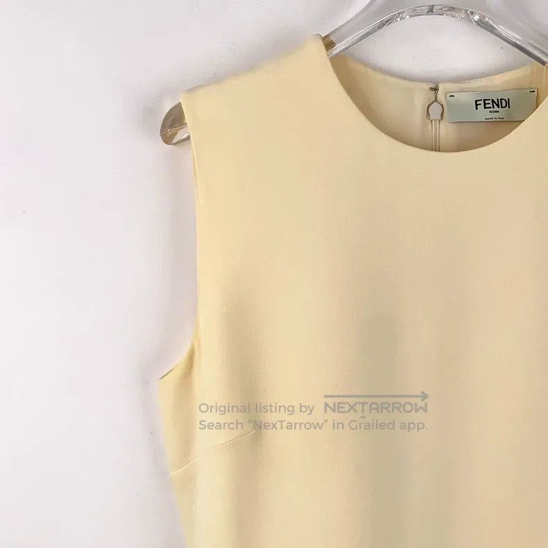 Fendi Fendi Beige Belt Merino Wool Round Neck Sleeveless Dress Size XS / US 0-2 / IT 36-38 - 3 Thumbnail