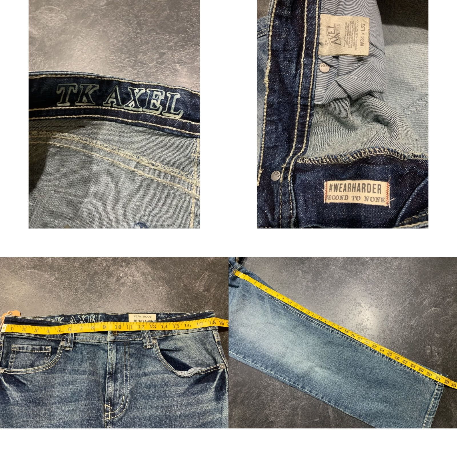 Vintage Axel Jeans Men's Slim Bootcut Denim 34x32 Blue Stretch Size US 34 / EU 50 - 8 Thumbnail