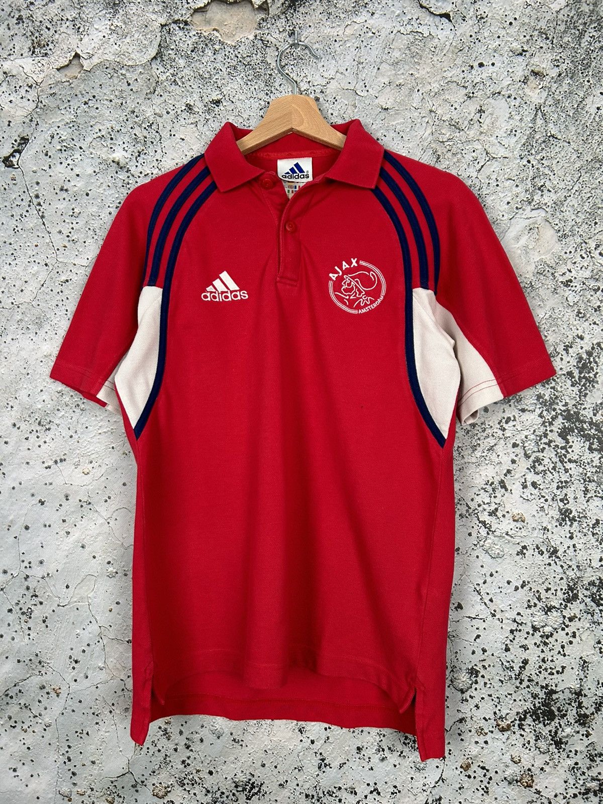 Adidas Vintage Ajax Amsterdam Polo Shirt Football Soccer Jersey 90s Size US L / EU 52-54 / 3 - 1 Thumbnail