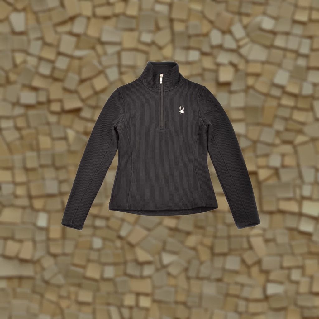 Spyder Womens Spyder Core Black Fleece Sweater Jacket XS Women Long Sleeve Collared Pullover 100% Polyester Size XS Black Size XS / US 0-2 / IT 36-38 - 1 Thumbnail