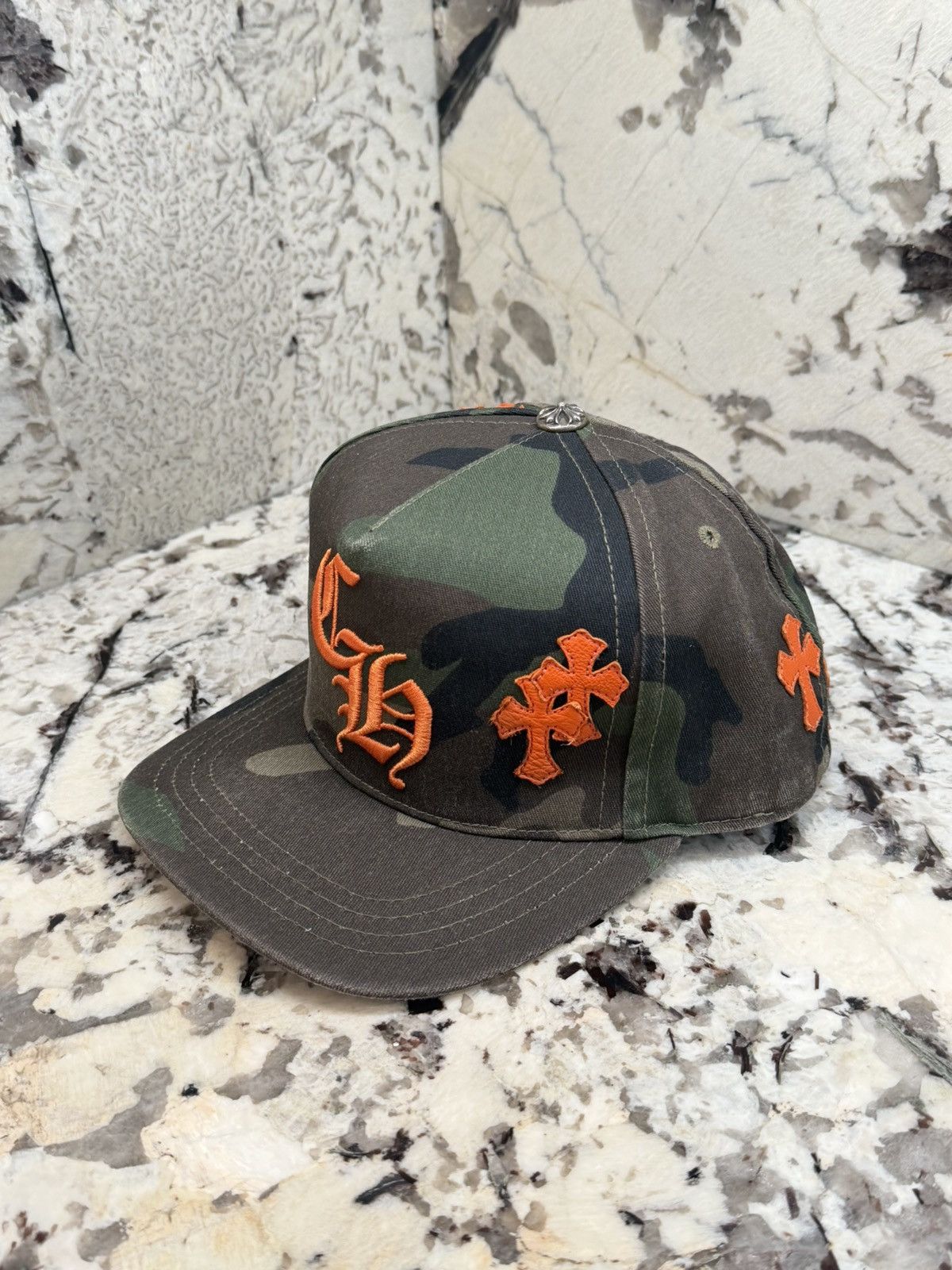 Chrome Hearts Chrome Hearts Cross Patch Hat Camo Orange Baseball Cap Size ONE SIZE - 2 Thumbnail