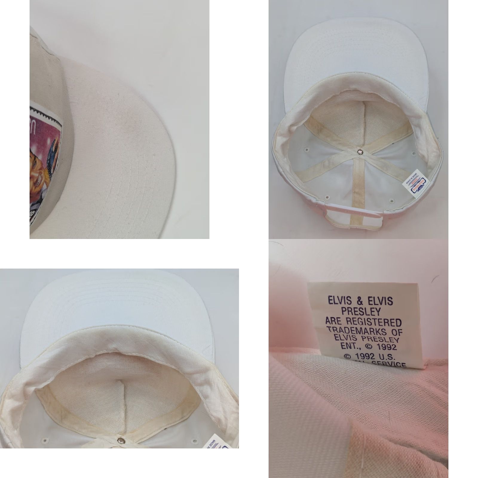 Stampd Vintage Elvis Rock N Roll Music White Trucker Snapback Hat - Snap-Back - Men - One Size - Adjustable - Cotton Canvas - Elvis Theme Hat Size ONE SIZE - 8 Thumbnail