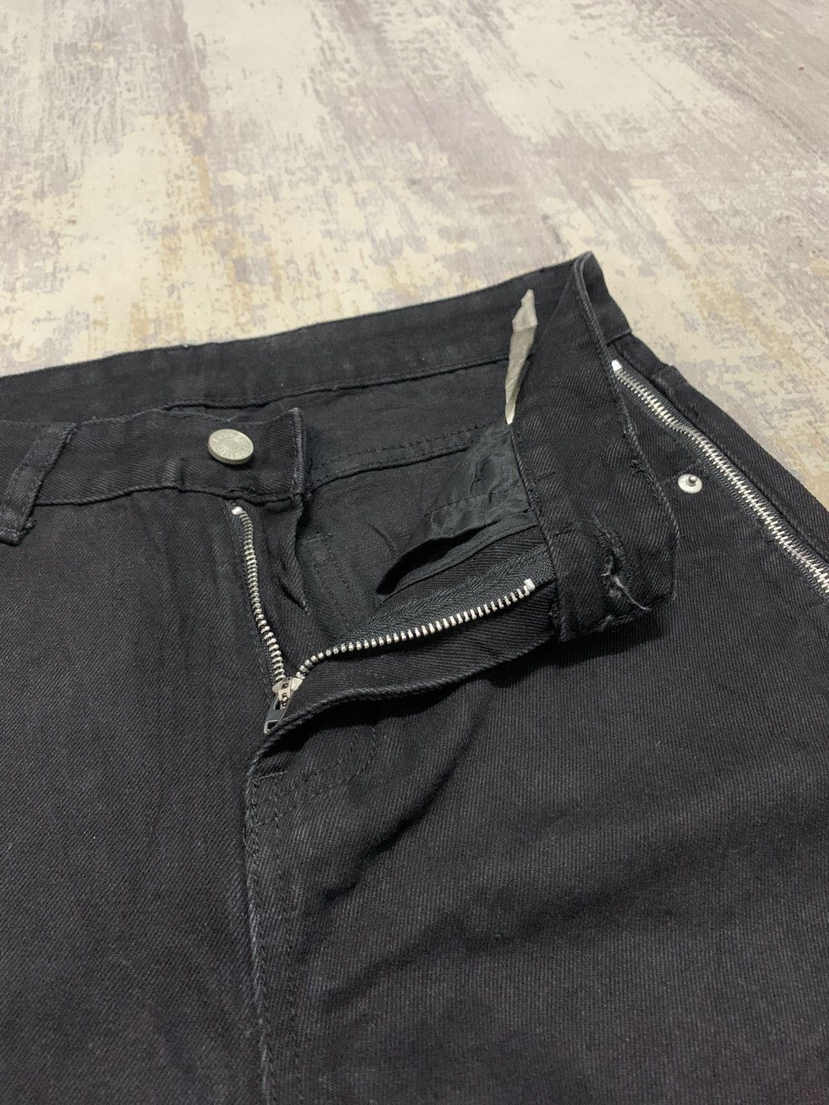 If Six Was Nine Y2K Fashion Zipper Black Flared Jeans Pant Size US 31 - 7 Thumbnail